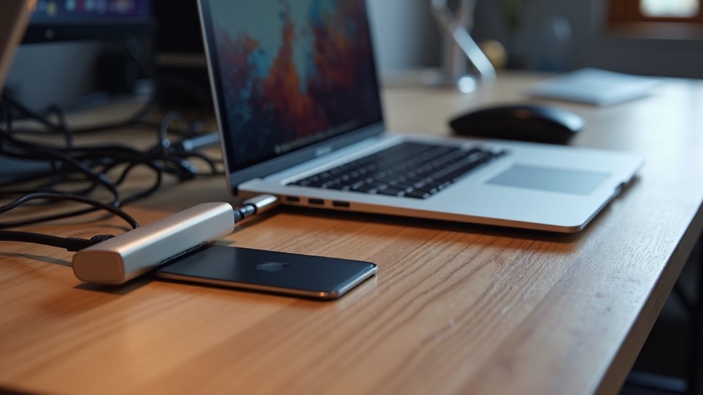 kaskadowe łączenie monitorów Thunderbolt
